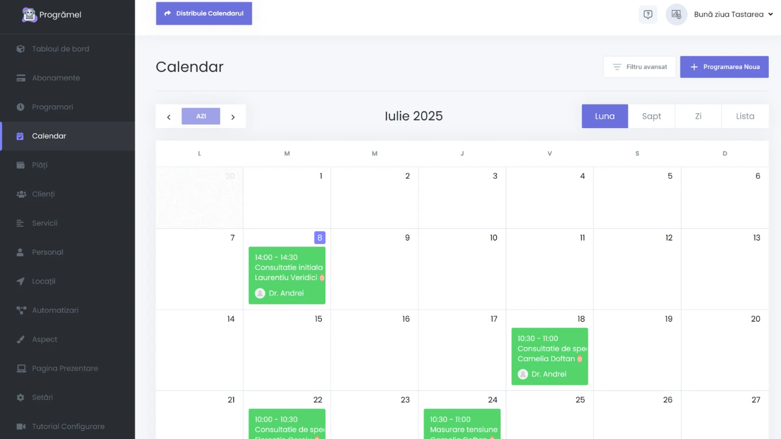 Vezi totul in calendar